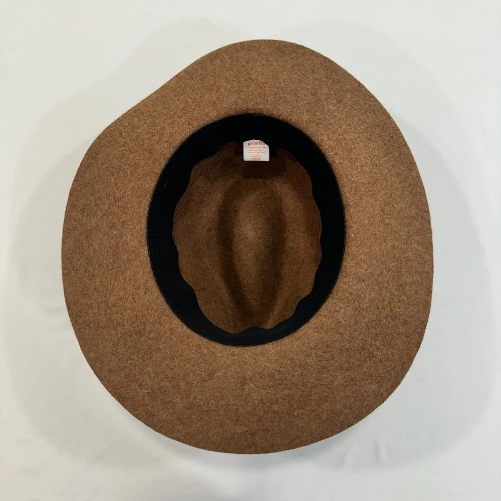Pistil Wool Fedora Hat Womens OS Brown Leather Band Whipstitch‎ | Boho Western
